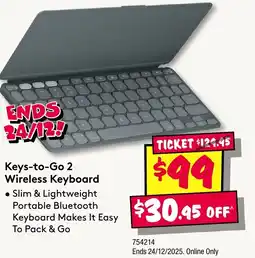 JB Hi-Fi Keys-to-Go 2 Wireless Keyboard offer