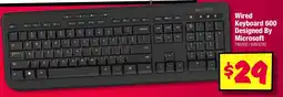 JB Hi-Fi Wired Keyboard 600 Designed By Microsoft offer