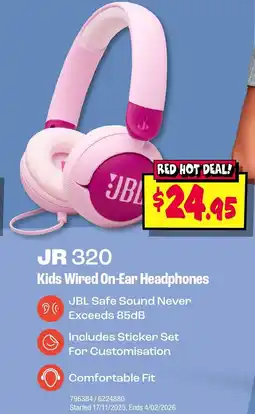 JB Hi-Fi JR 320 Kids Wired On-Ear Headphones offer