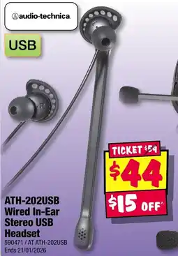JB Hi-Fi ATH-202USB Wired In-Ear Stereo USB offer