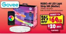 JB Hi-Fi RGBIC+W LED Light Govee Strip 5M (Matter) offer