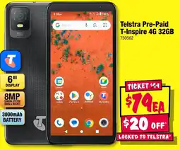 JB Hi-Fi Telstra Pre-Paid T-Inspire 4G 32GB offer