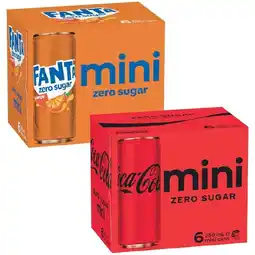 Woolworths Coca-Cola Classic, Zero Sugar or Diet, Sprite or Fanta Soft Drink Varieties 6 x 250ml offer
