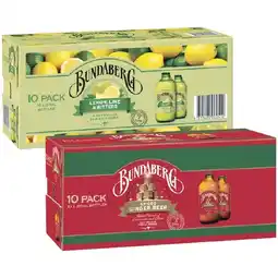 Woolworths Bundaberg Ginger Beer or Sparkling Varieties 10 x 375ml offer