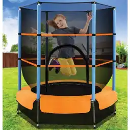 Woolworths Everfit 4.5FT Trampoline for Kids w/ Enclosure Safety Net, Orange offer