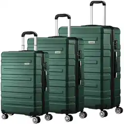 Woolworths Mazam Luggage Suitcase Trolley Set for Travel, Green offer