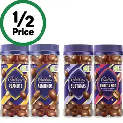 Woolworths Cadbury Chocolate Coated Fruit or Nut Varieties 270-340g offer