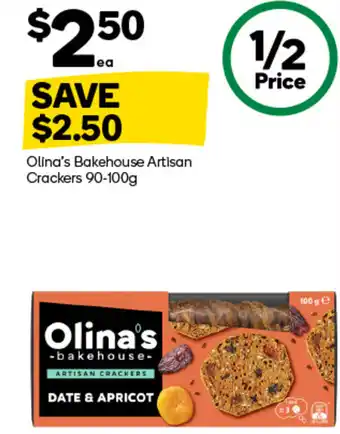Woolworths Olina's Bakehouse Artisan Crackers offer
