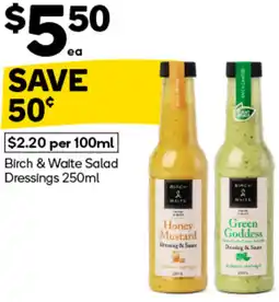 Woolworths Birch & Waite Salad Dressings offer