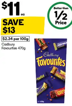 Woolworths Cadbury Favourites offer