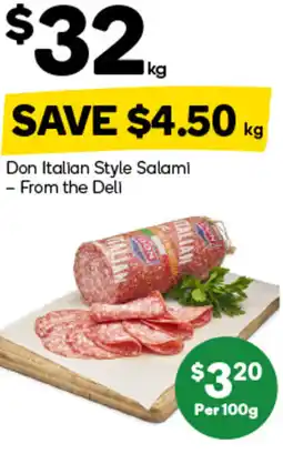 Woolworths Don Italian Style Salami - From the Deli offer