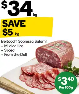 Woolworths Bertocchi Sopressa Salami offer