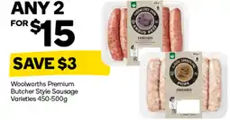 Woolworths Woolworths Premium Butcher Style Sausage Varieties offer