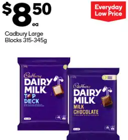 Woolworths Cadbury Large Blocks offer