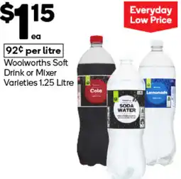 Woolworths Woolworths Soft Drink or Mixer Varieties offer