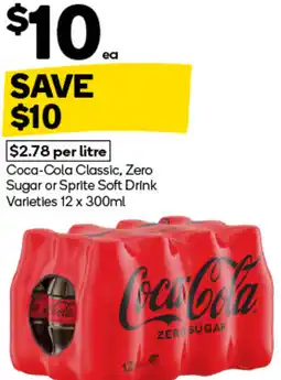 Woolworths Coca-Cola Classic, Zero Sugar or Sprite Soft Drink offer