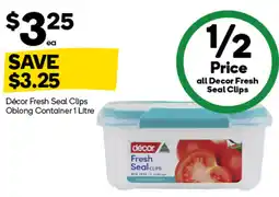 Woolworths Décor Fresh Seal Clips Oblong Container offer