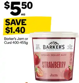 Woolworths Barker's Jam or Curd offer