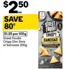 Woolworths Street Foodie Crispy Dim Sims or Samosas offer