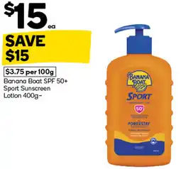 Woolworths Banana Boat SPF 50+ Sport Sunscreen Lotion offer