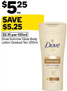 Woolworths Dove Summer Glow Body Lotion Gradual Tan offer