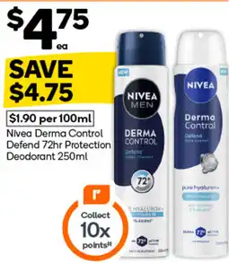 Woolworths Nivea Derma Control Defend 72hr Protection Deodorant offer
