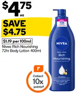 Woolworths Nivea Rich Nourishing 72hr Body Lotion offer