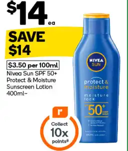Woolworths Nivea Sun SPF 50+ Protect & Moisture Sunscreen Lotion offer