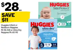 Woolworths Huggies Infant or Newborn Nappies or Ultra Dry Nappies offer