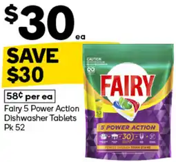 Woolworths Fairy 5 Power Action Dishwasher Tablets offer