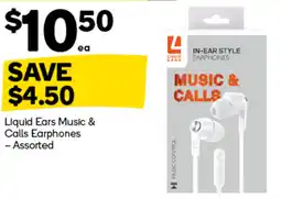 Woolworths Liquid Ears Music & Calls Earphones - Assorted offer