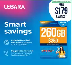 Woolworths Lebara SC Network offer