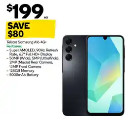 Woolworths Telstra Samsung A16 4G offer