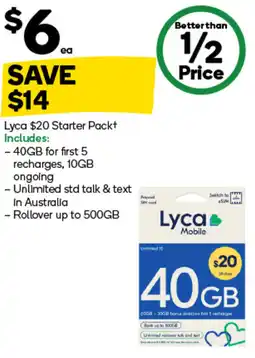 Woolworths Lyca Starter Pack+ offer