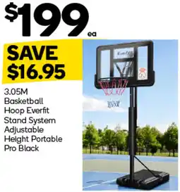 Woolworths Basketball Hoop Everfit Stand System Adjustable Height Portable Pro Black offer