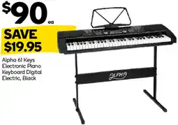 Woolworths Alpha 61 Keys Electronic Piano Keyboard Digital Electric offer