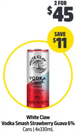 Woolworths White Claw Vodka Smash Strawberry Guava 6% offer
