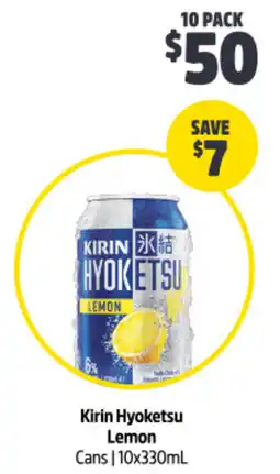 Woolworths Kirin Hyoketsu Lemon Cans offer