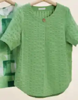 Myer Short Sleeve Top with Button Neck offer