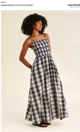 Myer Maddy Life Maxi Check Smock Dress offer