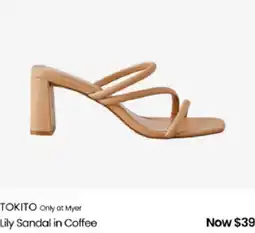 Myer TOKITO Lily Sandal in Coffee offer