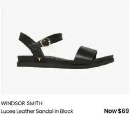Myer Windsor smith Lucee Leather Sandal in Black offer