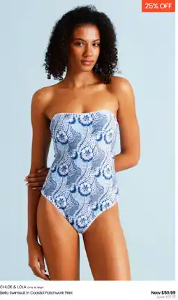 Myer CHLOE & LOLA Bella Swimsuit in Coastal Patchwork Print offer