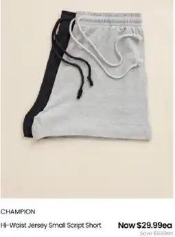 Myer CHAMPION Hi-Waist Jersey Small Script Short offer