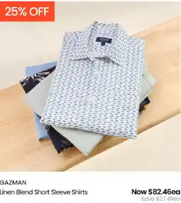Myer Gazman Linen Blend Short Sleeve Shirts offer