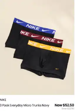 Myer NIKE 3 Pack Everyday Micro Trunks Navy offer