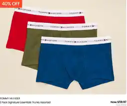 Myer TOMMY HILFIGER 3 Pack Signature Essentials Trunks Assorted offer