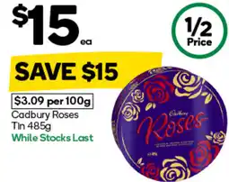 Woolworths Cadbury Roses Tin offer