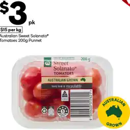 Woolworths Australian Sweet Solanato Tomatoes Punnet offer