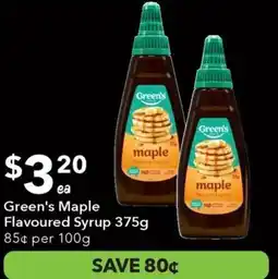Ritchies Green's Maple Flavoured Syrup offer